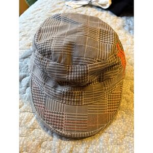Fan Favorite Detroit Tigers Hat Women OS Grey Plaid Excellent Cadet Military Cap